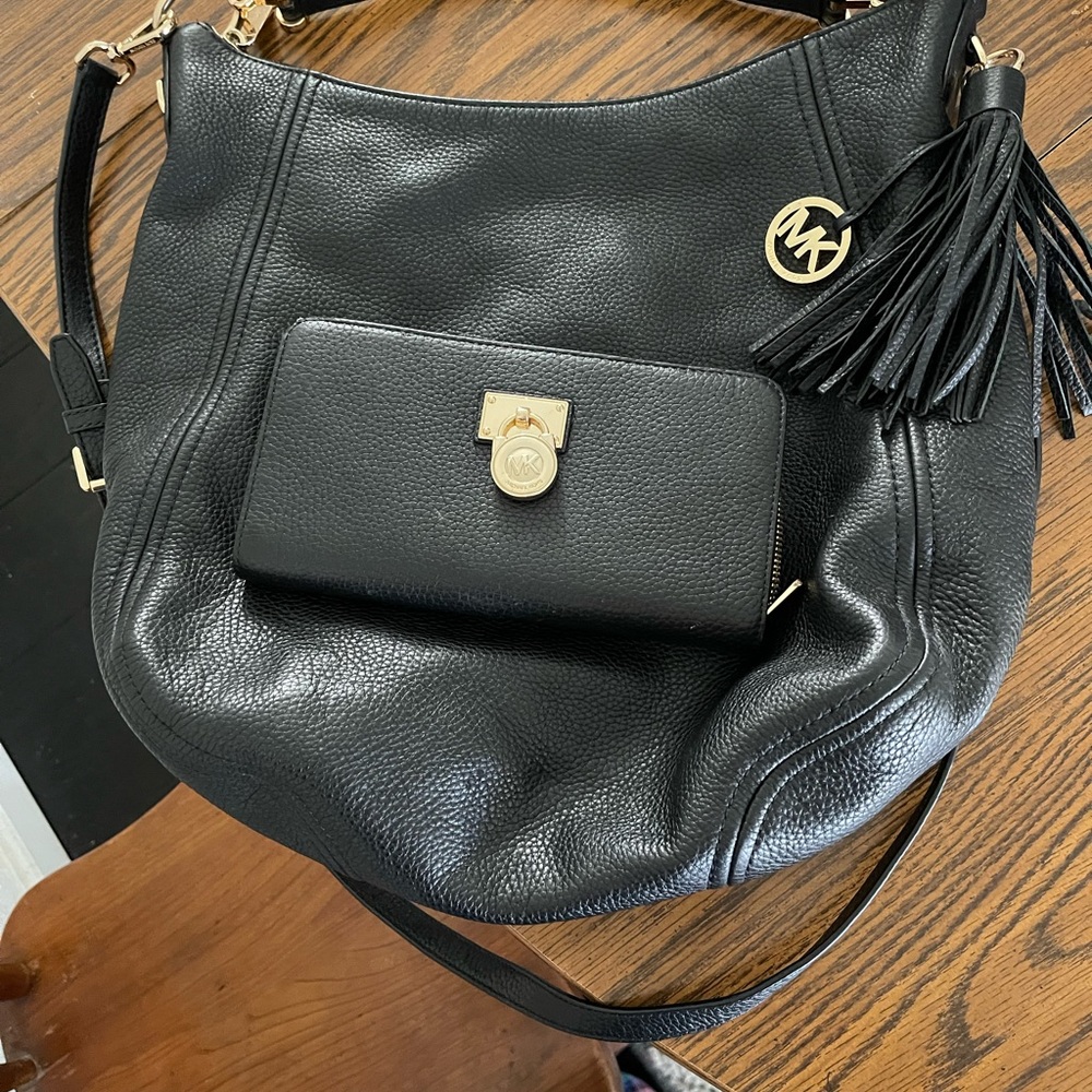Michael Kors Leather Hobo Bag and Wallet